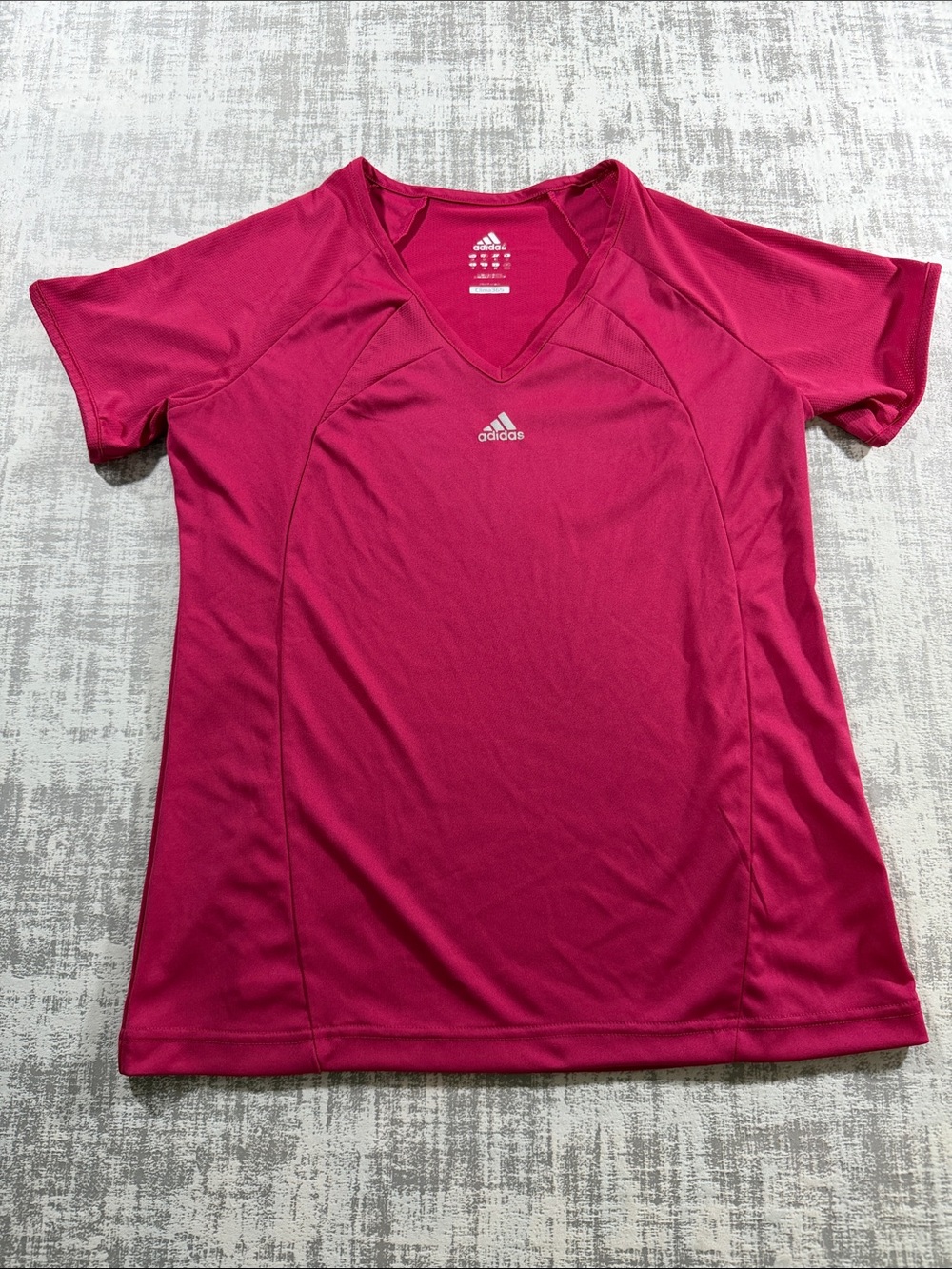 adidas Women’s Magenta V-Neck Athletic Jersey sz M to L 24.5X17 PTP